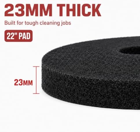 22 Inch White Floor Polishing Pads, 5 Pack, 23mm Thick Floor Machine Pads for Polishing, Buffing, Finishing and Floor Maintenance, for Rotary Machines, Buffers and Auto Scrubbers - Image 2