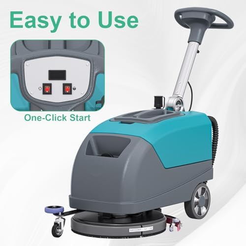 Walk-Behind Floor Scrubber Dryer with 16" Scrub Path, 24" Suction Width, 11-gal Sewage Tank, 10-Clear water tank, Foldable Walk Behind Hand Push Floor Scrubber 24000 Sqft/h - Image 5