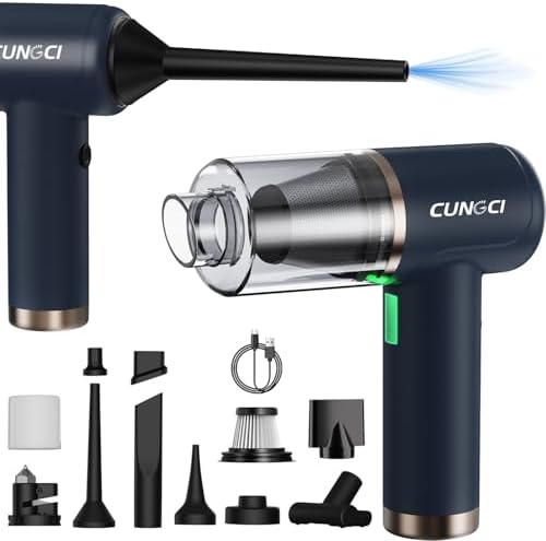 Car Vacuum Handheld Vacuum Portable Cordless, 18000Pa 5 in 1, 100W Brushless Motor, High Power Vacuum Cleaner with Window Breaker Hammer, LED Light, Multi-Nozzles for Car, Home, Pet, Office by Unknown