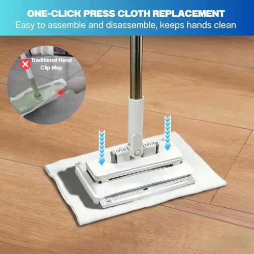 Mini Mop, Hands-Free One-Touch Pad Release, 360° Rotating Head - Image 4