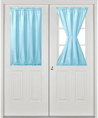 Hiasan French Door Curtains Privacy, Sky Blue, 24W x 40L, 1 Panel - Image 2