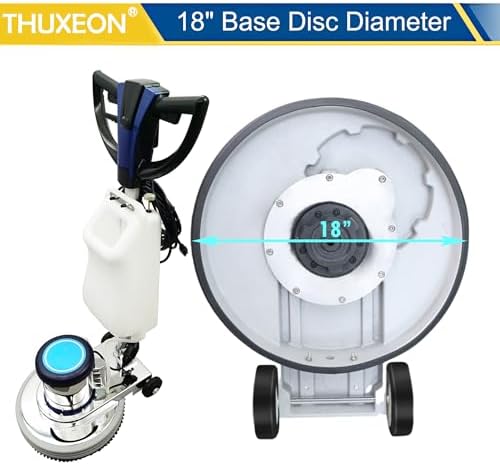 18" Commercial Floor Scrubber Buffer, Heavy Duty Polisher Machine- 1100W Motor, 12L Tank for Hotel Carpet/Tile Cleaning, Butterfly Handle, Low Noise 110V - Image 5