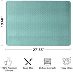 Stove Top Cover for Electric Stove- Range Covers for Electric Stove,Silicone XXL Dish Drying Mat, Glass Cooktop Covers, Flat RV Range top Mats (Aqua, 28"x20") - Image 2