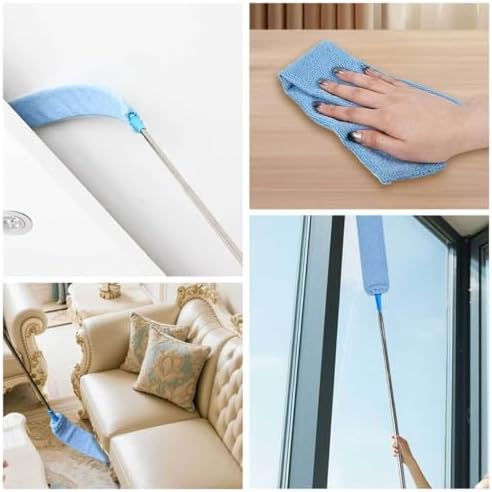 Retractable Gap Duster Cleaner Cleaning Tools with 2 Microfiber Dusting Cloths Washable Duster for Cleaning Under Appliances Furniture Couch Fridge - Image 6