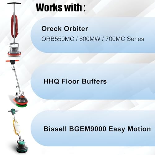 HHQ Commercial Scrub Brush for Orbital Floor Scrubber, Compatible with Oreck Orbiter XL ORB550MC, Bissell BGEM9000, 12" Diameter, Heavy-Duty Brush, Orange - Image 2