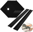 MSDADA Stove Covers, 8 Pcs 0.2 mm 10.6" x 10.6" Gas Range Protectors with 2 Pcs 21” Silicone Gap Cover Keep Stove Clean, Double Thickness, Reusable, Non-Stick, Easy to Clean by ColoryourlifewithMSDADA