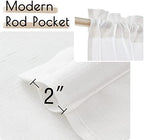 jinchan Kitchen Curtains Linen Tier Curtains 45 Inch Farmhouse Cafe Drapes for Small Window Flax Country Rustic Rod Pocket Bathroom Laundry Room RV Light Filtering 2 Panels White - Image 4