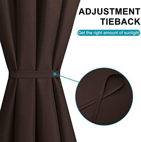 Hiasan French Door Curtains Privacy, Chocolate, 24W x 40L, 1 Panel - Image 4