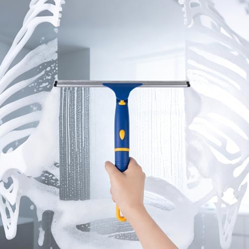 ITTAR 12 inch Rotatable Shower Squeegee for Glass Doors, Multi-Purpose Window Squeegee with Hook & Refill Rubber Blade, Bathroom Cleaner Tool for Shower Door Window Mirror Wall Car Windshield - Image 5