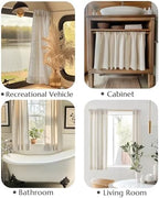 jinchan Linen Tier Curtains with Lined, 26x45, 2 Panels, Natural - Image 4