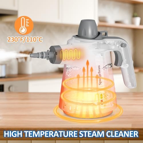 Spurgehom Handheld Steam Cleaner, Portable Steamer with 11 PCS Accessory & Safety Lock, Large Capacity Steam for Cleaning, Multipurpose Steam Cleaner for Home, Car, Window - Image 3