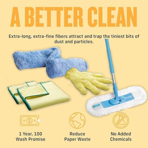 E-Cloth Duster & Cleaning Bundle, Cloth Set, Dusting Mop & Glove - Image 2