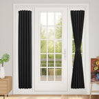 Vatge Sidelight Curtains - Room Darkening Door Curtain Panel for Narrow Door Window, 1 Panel, W12 x L72, Black by Vatge