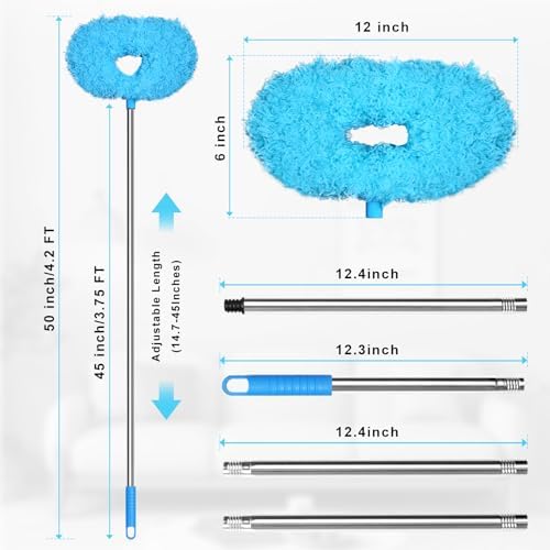 Eunice Ceiling Fan Cleaner Duster with Extension Pole,Blue 4.2FT - Image 6