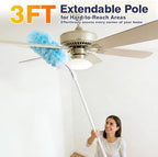 60ct Duster Refills for Swiffer Duster with 3ft Extension Pole & Short Grip - Image 4