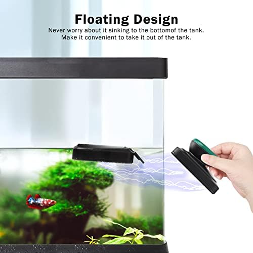 AQQA Aquarium Strong Magnetic Cleaner Brush, Fish Tank Glass Algae Magnet Cleaning Tool Floating Cleaner Scrubber Brush with 2 Detachable Scraper (Green,L) - Image 5