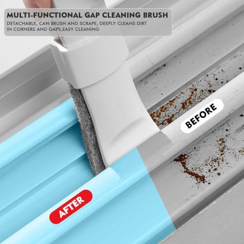 Crevice Cleaning Brush with 10 Replacement Scouring Pads, Deep Detail Scrubbing Tool for Window Track, Sliding Door Rail, Tile Grout, Shower - Image 2
