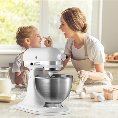 Bamboo Mixer Slider Mat for Tilt Head Kitchen Aid 4.5-5 Qt Stand Mixer, White - Image 6