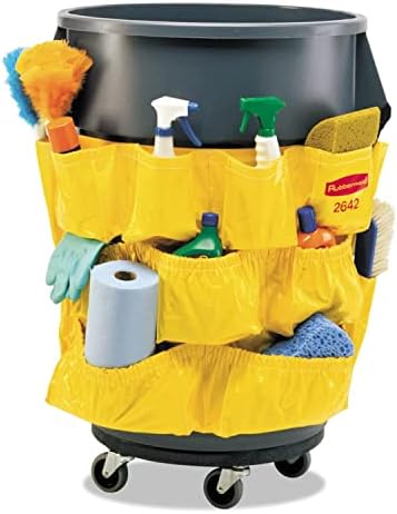 Rubbermaid Commercial Products Supply Organizing Caddy for Brute Trash Cans Yellow Tool Organizer Storage for Spray Bottles/Paper Towels/Gloves/Scrub Brush,(Pack of 6) - Image 2