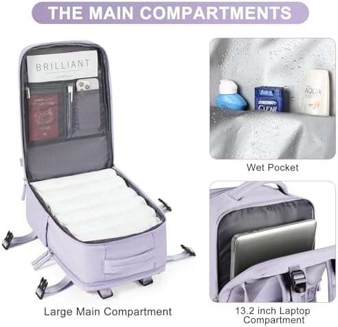 coofay Travel Backpack Carry on Flight Approved Mochila De Viaje Personal Item Travel Bag Large Backpack for Travel Backpacks for Men Women Carry on Backpack for Airplanes 18x14x8 Inches Travel Bag - Image 5