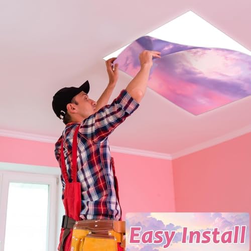 8 Pack Fluorescent Light Covers with 80 Magnets Decorative for Classroom Ceiling Light 4 x 2 Feet Magnetic Light Covers Filter Easy Install for Office School Hospitals Drop Ceiling Supplies(Sunset) - Image 6