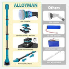 Alloyman 1200RPM Electric Spin Scrubber, 20V Replaceable Battery, Shower Cordless Cleaning Brush, Power Scrubber for Cleaning with 8 Brushes for Bathtub/Tub/Tile/Floor - Image 4