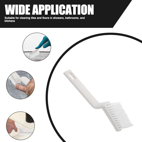 DECHOUS Grout Cleaner Brush and Floor Scrubber Brush with Handle for Shower Kitchen Bathroom Baseboard Cleaning Tool 2pcs Set - Image 7
