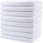 POLYTE 380 GSM Microfiber Waffle Kitchen Dish Tea Towel, 16x28 in, 8 Pack by Polyte
