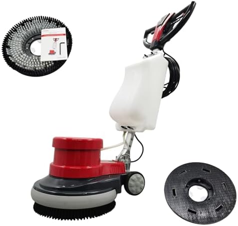 1100W Red Floor Polisher Commercial Floor Cleaner Polishing Machine Carpet Buffer Scrubber with 3gal Water Tank and 17" Base 154Rpm AC110V by WYDDDARY