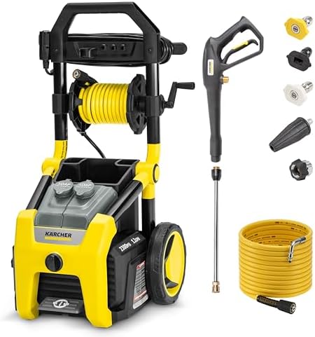 Kärcher Pressure Washer K2300PS, CETA Certified, 4 Spray Nozzles, Detergent Tank, Hose Reel, for Cars, Driveways, Siding, Patios, 1.2 GPM by Unknown