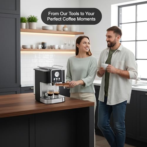 54mm Bottomless Portafilter for Breville Machines – Espresso Portafilter 54mm with 2 Puck Screens & WDT Tool, Coffee Maker Accessories for Barista-Quality Brewing - Image 3