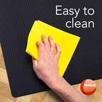 RESILIA Black Plastic Floor Runner - Embossed Wide Rib Waterproof Vinyl, Heavy Duty Protector Mat for Indoor Hardwood, Hard Floors, Garage, Entryway, Kitchen, & Outdoor Use, 15" x 48", Made in USA - Image 5