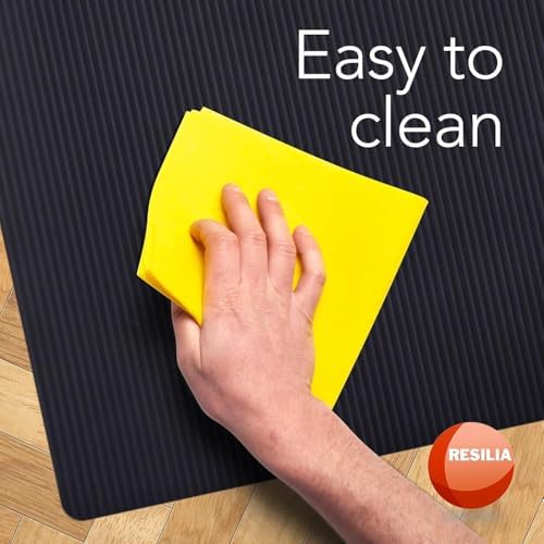 RESILIA Black Plastic Floor Runner - Embossed Wide Rib Waterproof Vinyl, Heavy Duty Protector Mat for Indoor Hardwood, Hard Floors, Garage, Entryway, Kitchen, & Outdoor Use, 15" x 48", Made in USA - Image 5