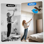 DRQ Ceiling Fan Cleaner Duster with 13-48 in Extension Pole, Blue, 2 Pack - Image 7