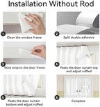 Vatge Pure White French Door Curtain - Short Front Door Window Curtain for for Small Window Covering, 1 Panel, W25 x L20, Pure White - Image 3