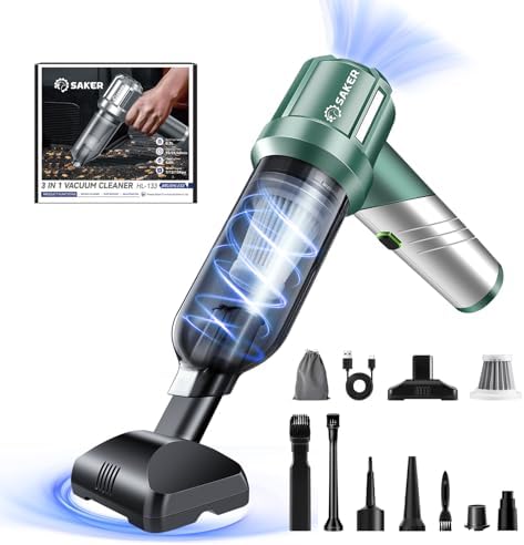 Saker Handheld Car Vacuum Cordless Portable 17000PA HL133 Olive Green by Saker