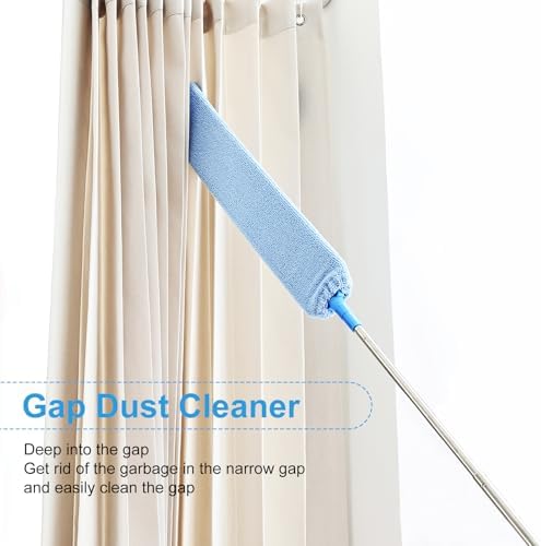 Retractable Gap Duster Cleaner Cleaning Tools with 2 Microfiber Dusting Cloths Washable Duster for Cleaning Under Appliances Furniture Couch Fridge - Image 3