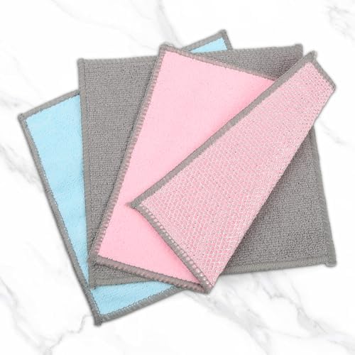 12PK Multipurpose Wire Dishcloth, Double-Side Mesh Cleaning Cloth(Pink) - Image 7