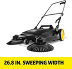 Kärcher Walk Behind Outdoor Push Sweeper S 4 Twin Go!Further for Workshops, Sidewalks, Driveways or Garages with Debris Grabber 5.25 Gallon Capacity, 26.8" Sweeping Width - Image 4