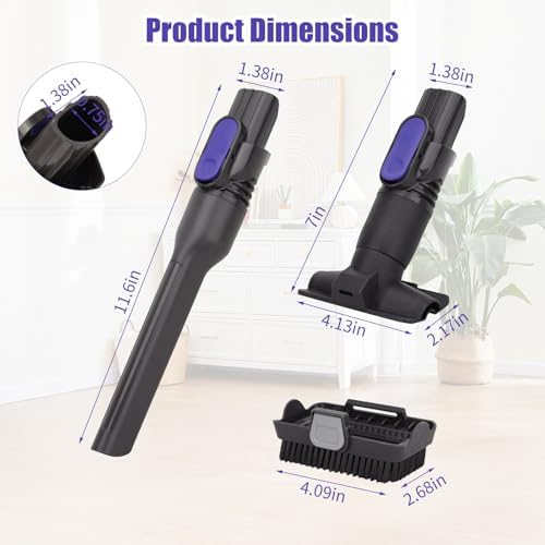 Vacuum Crevice Tool and Removable 2-in-1 Tool Brush Replacement Parts Compatible with Shark Pet Cordless Stick IX141 IZ462H IZ483H IZ363HT IZ361H IZ163H IZ362H Attachments for D-Shaped Vacuum Cleaner - Image 7