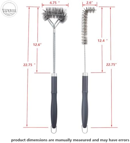 SUNRISE Fryer Brush with Long Handle (Stainless Steel with Plastic Handle, L and Double Brush) - Image 4