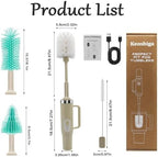 5 in 1 Electric Bottle Brush Cleaner Compatible Stanley Bottle Brush Straw Cleaner Multifunction Rechargeable IPX6 Waterproof Extra Long Design for Stanley Cup, Sports Bottle and More (Beige) - Image 4