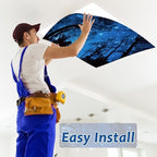 6 Pcs Night Sky Fluorescent Light Covers for Classroom Black Trees Theme Ceiling Lights 4 x 2 Feet Magnetic Light Cover Filter Easy Install for Office Hospitals Home Supplies(Black Trees Sky) - Image 6