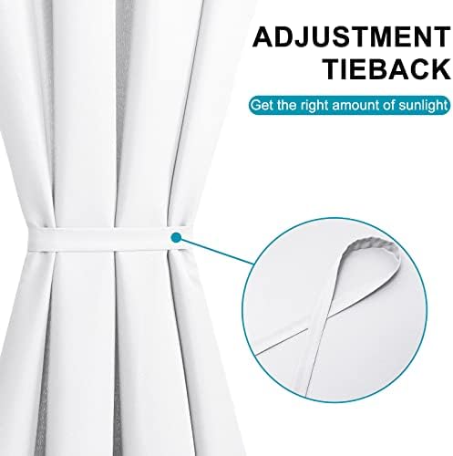 Hiasan French Door Curtains Rod Pocket, White, 52W x 72L, 1 Panel - Image 4