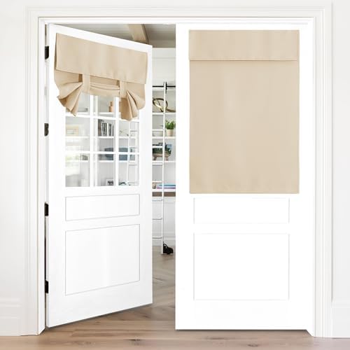 NICETOWN Biscotti Beige French Door Curtains for Kitchen Front Back Window by NICETOWN