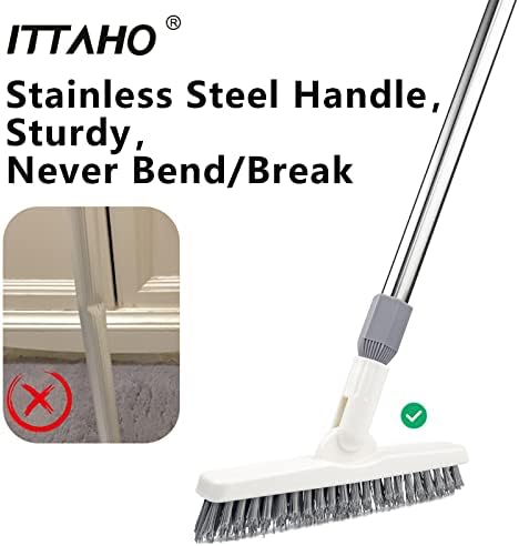 2 Pack Grout Cleaning Brush with Long Handle, Swivel V-Shape Grout Scrub Brush, Extendable Handle for Tile Floors, Bathroom, Shower, Corner - Image 4