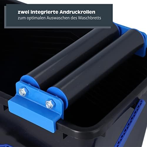 HELPMATE - Tile washing set 7 pcs. with 18-liter plastic bucket, double roller attachment, tile washing board, grouting board, smoothing trowel & sponge – for thorough cleaning during tiling work - Image 5