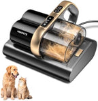 HEAPETS Mattress Vacuum Cleaner, 16Kpa Bed Vacuum with 275nm UV-C Light & 149℉ Heat & Ultrasonic, Dual High-Speed Roller Brushes & H13 HEPA Filter for Pet Hair, Bed, Sofa, Couch, Corded Black by Heapets