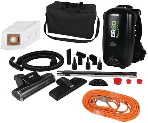 Atrix Ergo Backpack Canister Vacuum, Portable Cleaner with Attachments for Professional and Residential Use, VACBP1-PK Pro Bundle by Atrix