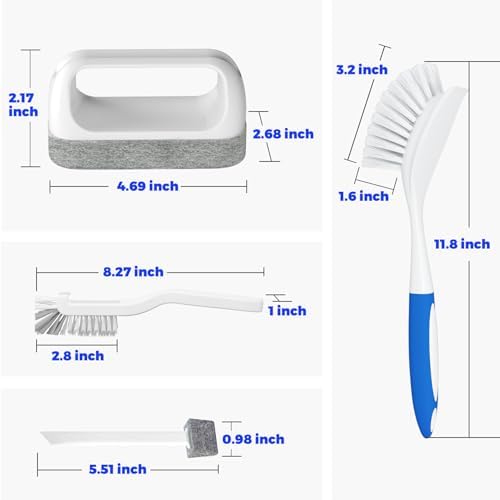 Holikme Dish Brush Cleaning Brush Set for Cleaning Groove Gap,Blue - Image 6